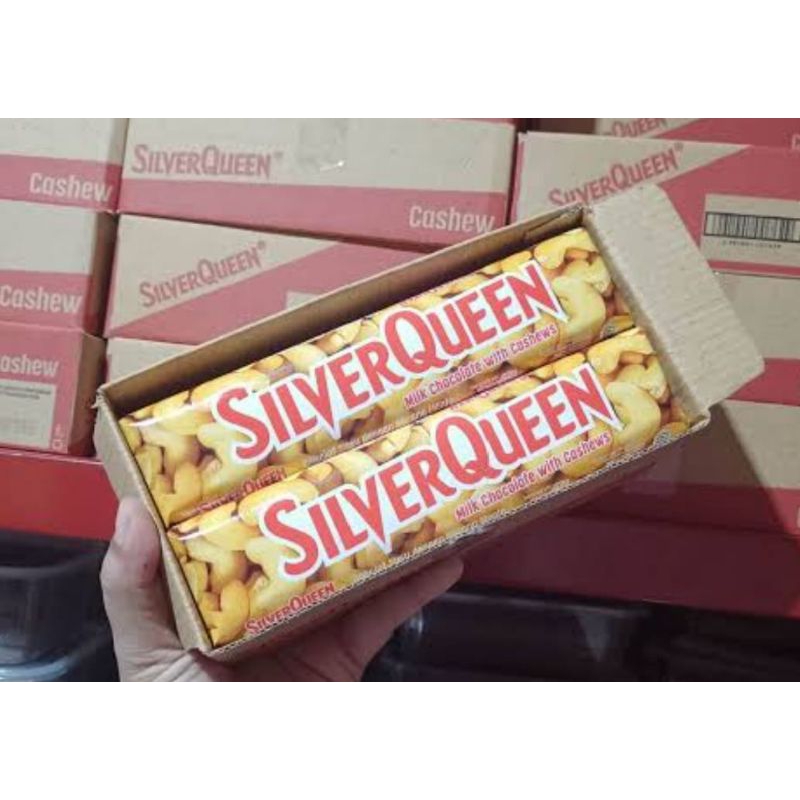 

QH Promo Coklat Silverqueen 55gr 1 box murah variasi mede almond isi 10ps
