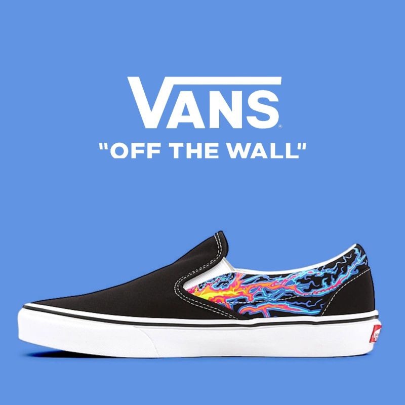 VANS SLIP-ON FLAME ELECTRIC ORIGINAL 100%