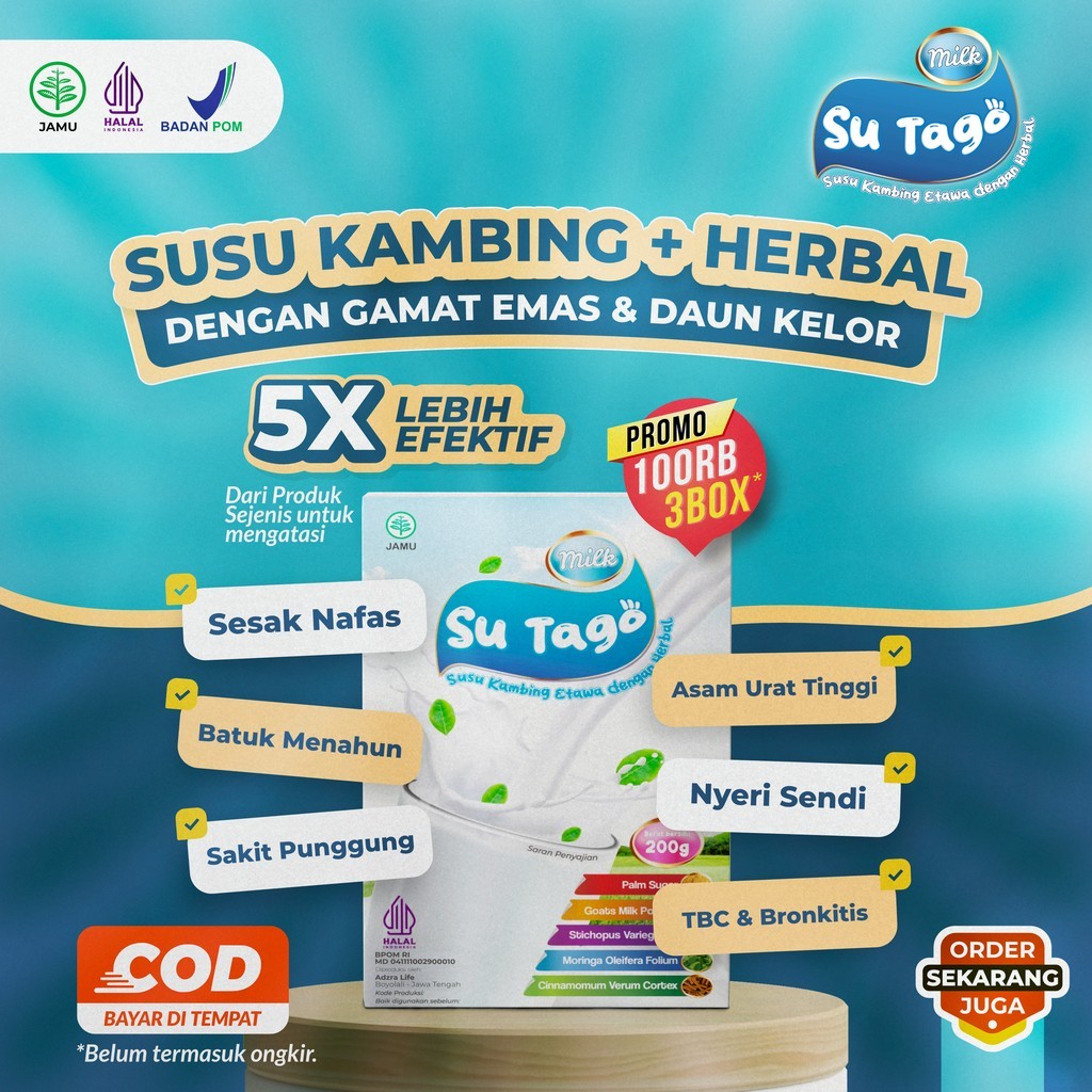 

SU TAGO - Susu Kambing Premium dengan Gamat Emas & Daun Kelor