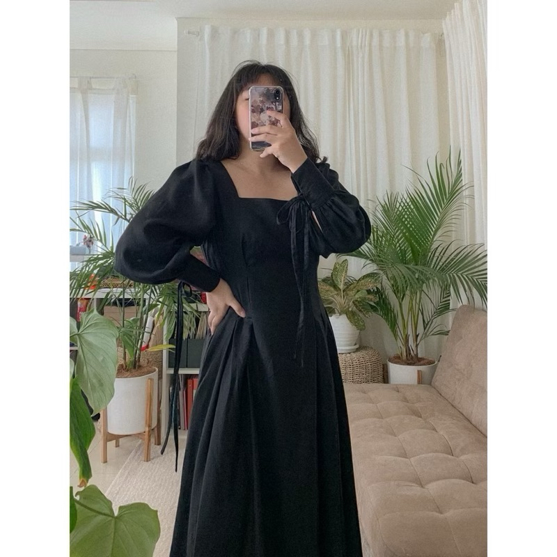 preloved i am starry dress - romantic dress in black