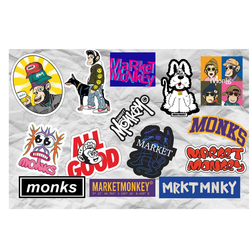 

MM STICKER PACK ISI 14PCS GAMBAR MARKET MONKEY