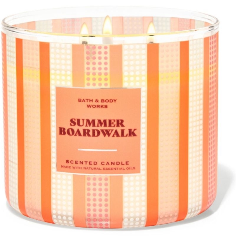 BATH & BODY WORKS BBW SUMMER BOARDWALK 3-WICK SCENTED CANDLE 411 G
