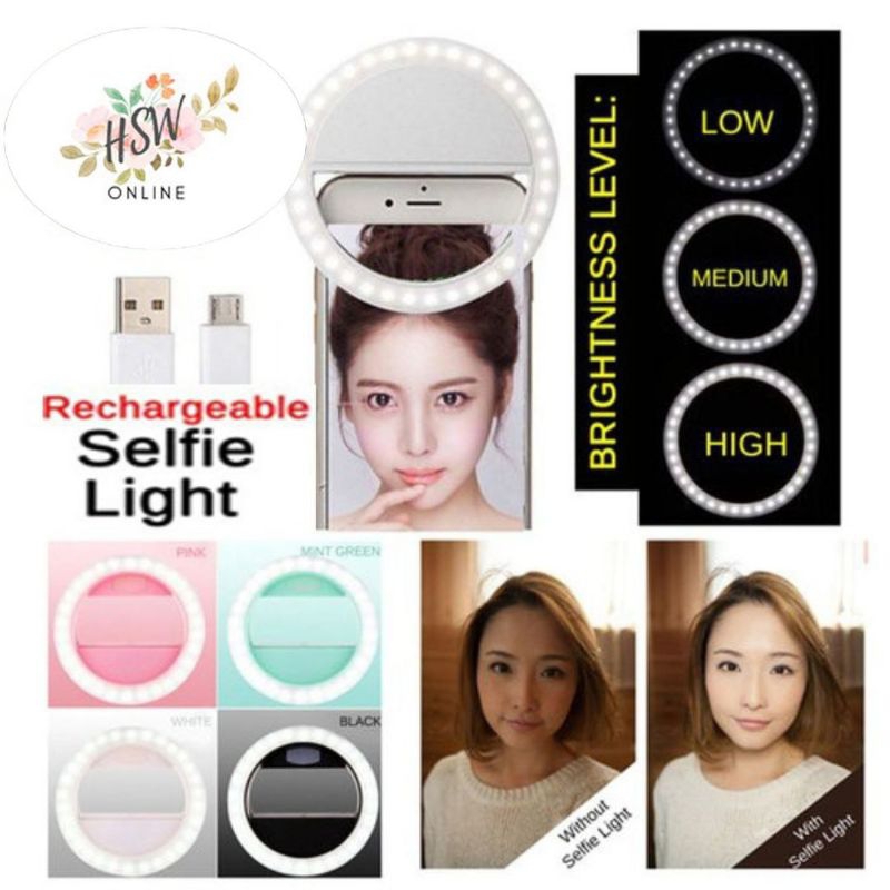 Ringlight Mini Selfie Ring light LED Jepit Lampu Phone Murah HP Foto