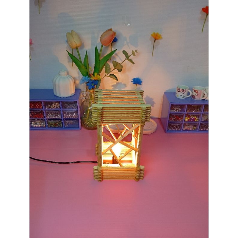 PRAKARYA KERAJINAN LAMPU TIDUR STIK ES KRIM MURAH (No 1)