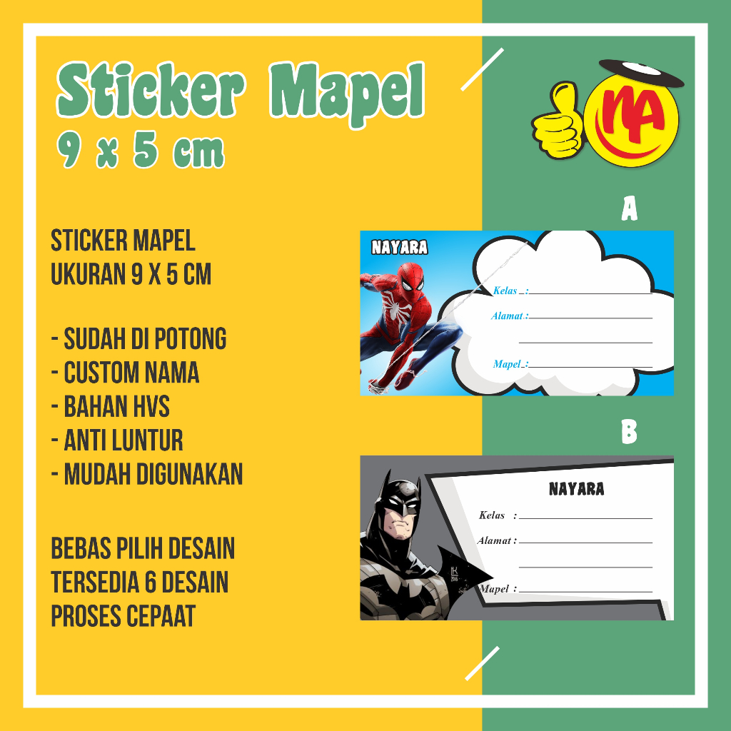 

Label mapel/Stiker mapel/Sticker/Label buku/Stiker buku/Stiker Super hero