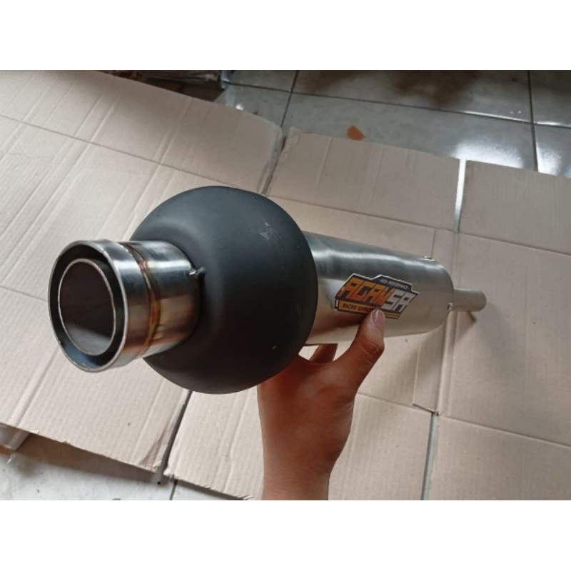 Knalpot Bahan Kondoman Dop tutup+Kondoman 1paket Inlet 28 Model Shijiro 4"/10,8cm Racing Original Ag