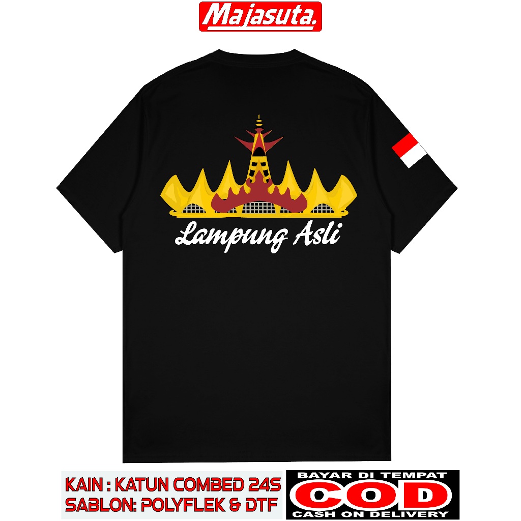 KAOS AS L I LAMPUNG BAHAN KATUN COMBED 24S TEBAL SABLON DTF