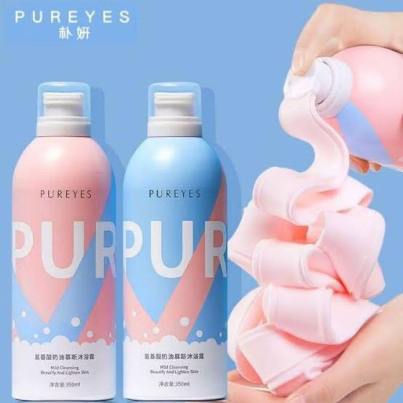 MBAPPE Pureyes Whitening Shower Gel/Milk Cleansing Foam/Sabun Pemutih Badan Korean Original 350ml