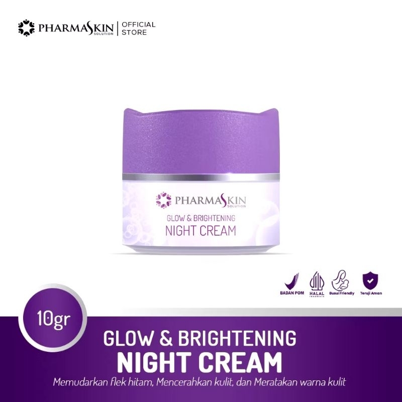 Pharmaskin Solution Glow & Brightening Night Cream Flek Hitam Menahun Whitening