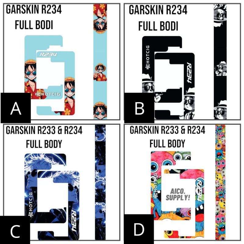 

Garskin Inner Er233 & Er234 Full Body Hologram Dan Biasa Anti Air Bisa Custom