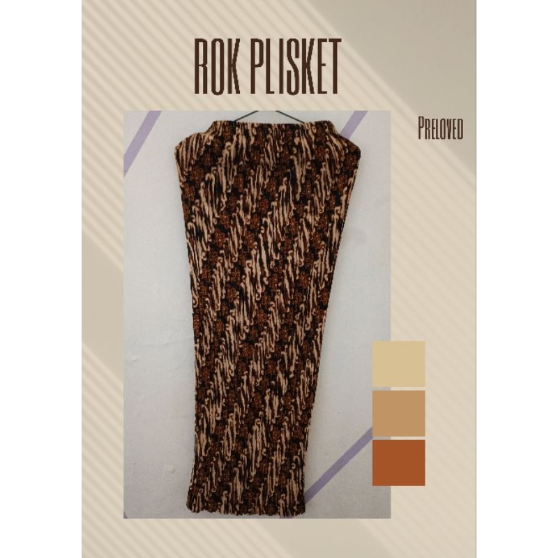 Rok Plisket Motif Batik Preloved