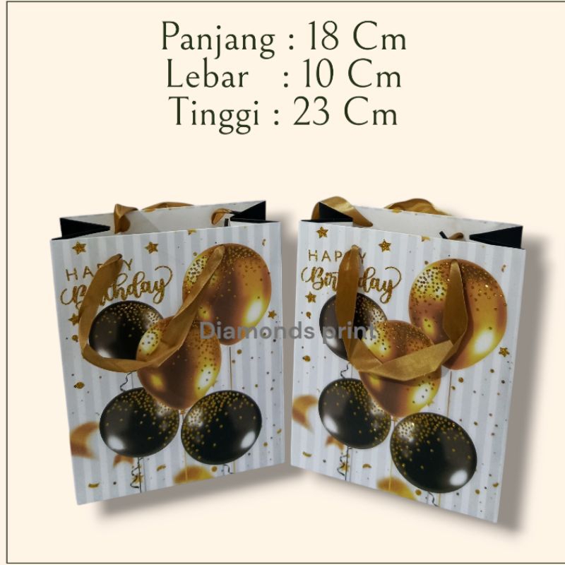 

Paperbag Birthday Premium 18x23x10| Paper Bag Ulang Tahun | Bungkus Bingkisan Kado Goodiebag | Tas Kertas Tebal