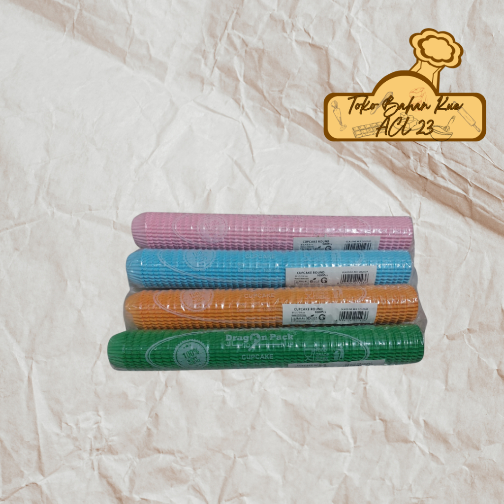 Cup Kertas Glassine/Paper Cup Color Glassine/Cup Kertas Nastar/Kertas Kue Nastar 5.5cm DragonPack