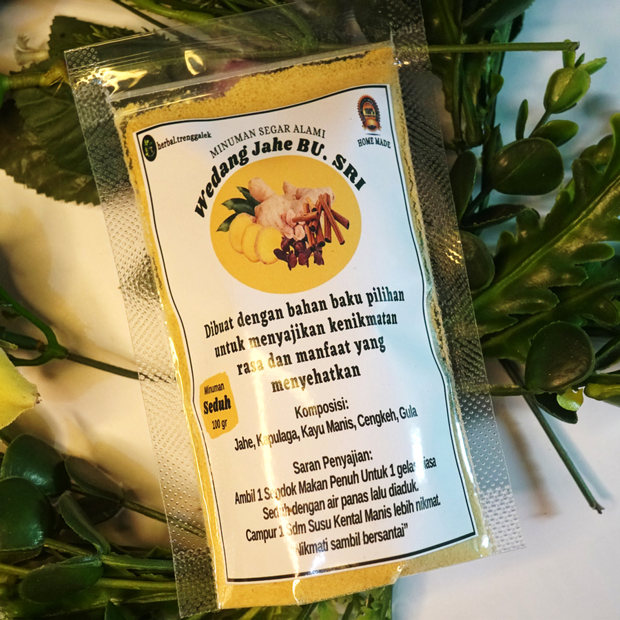 

Wedang Jahe Minuman Tradisional Seduh Herbal BU SRI Home Made 100% Alami - 1 Pouch 100 gram