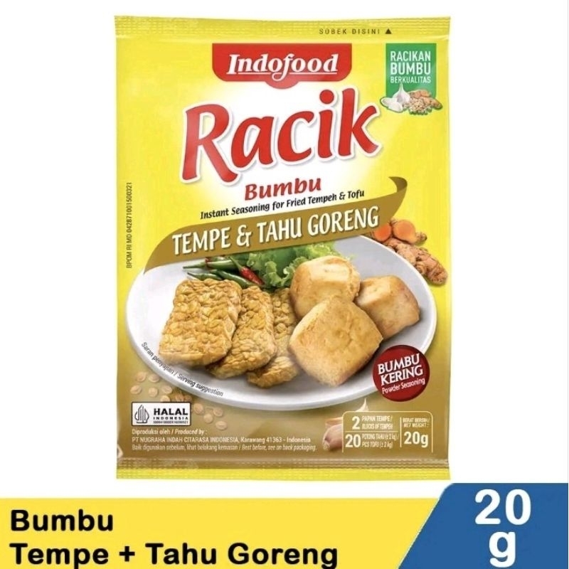 

Bumbu Instan Racik Ayam , Racik Tumis , Racik Nasi Goreng , Racik Sayur Asem , Racik Sayur Sop , Racik Sayur Lodeh , Racik Ikan Goreng , Racik Tahu Tempe