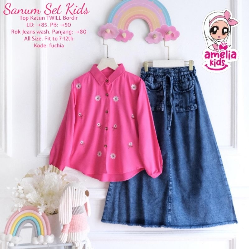 Sanum set kids ORI Amelia kids// setelan anak usia 7-12tahun