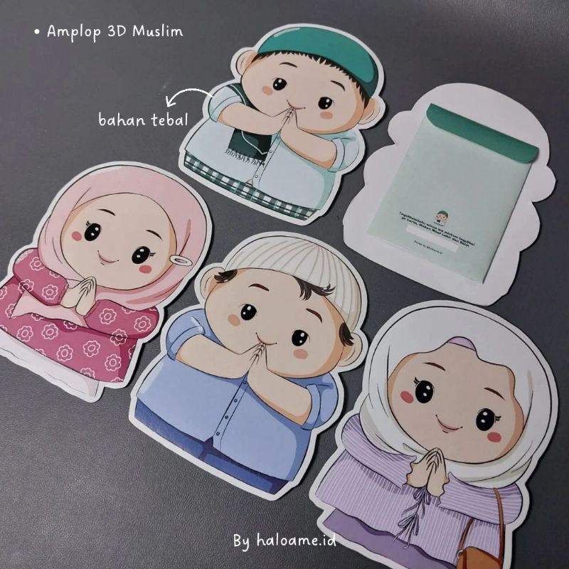 

AMPLOP LEBARAN 3D KARAKTER MUSLIM UNIK