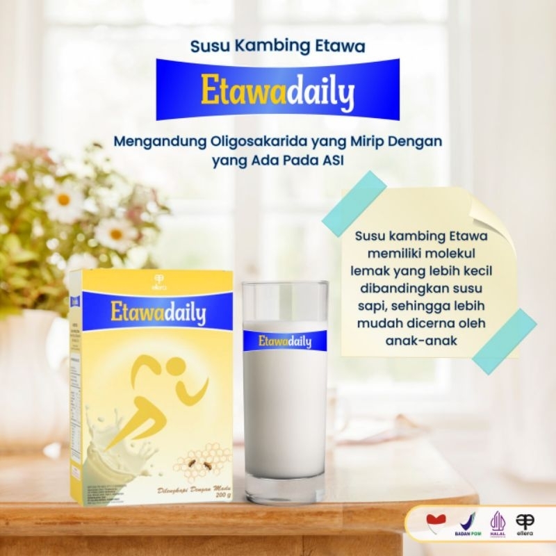 

Etawadaily susu kambing etawa plus madu 200g BPOM halal