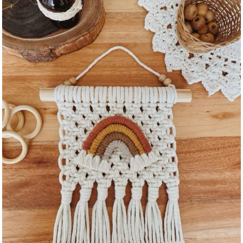 macrame pelangi hiasan dinding dekorasi ruangan HIASAN DINDING TALI KATUN