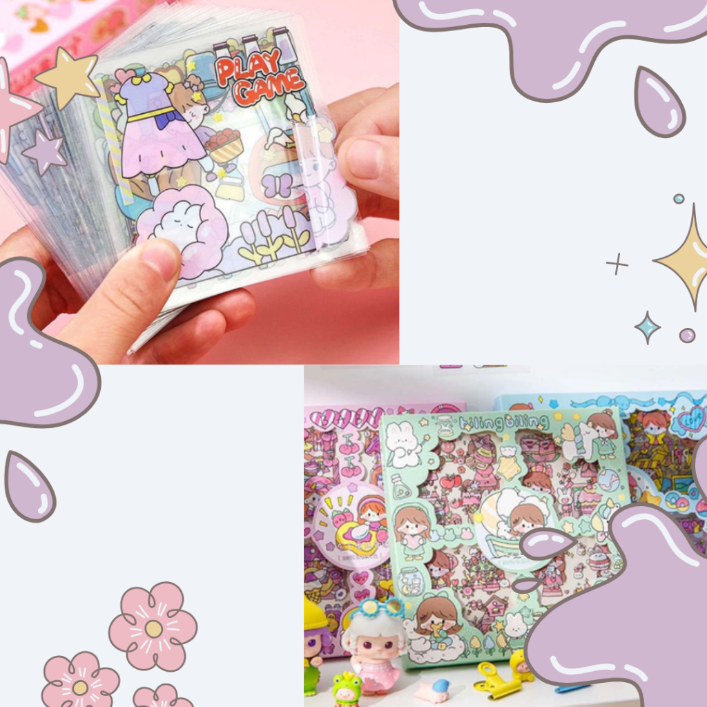 

*Toytopia*Stiker Set Sticker MOMO Kotak Sticker Korea Dekorasi Handbook Scrapbook DIY