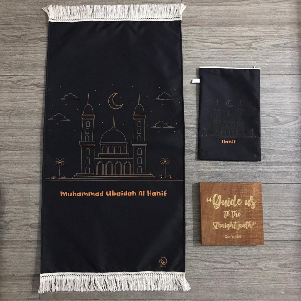 Sajadah Anak Boivo, Free Custom Nama, Tas Lucu, Lapis Busa  Anti Slip, Lembut dan Nyaman