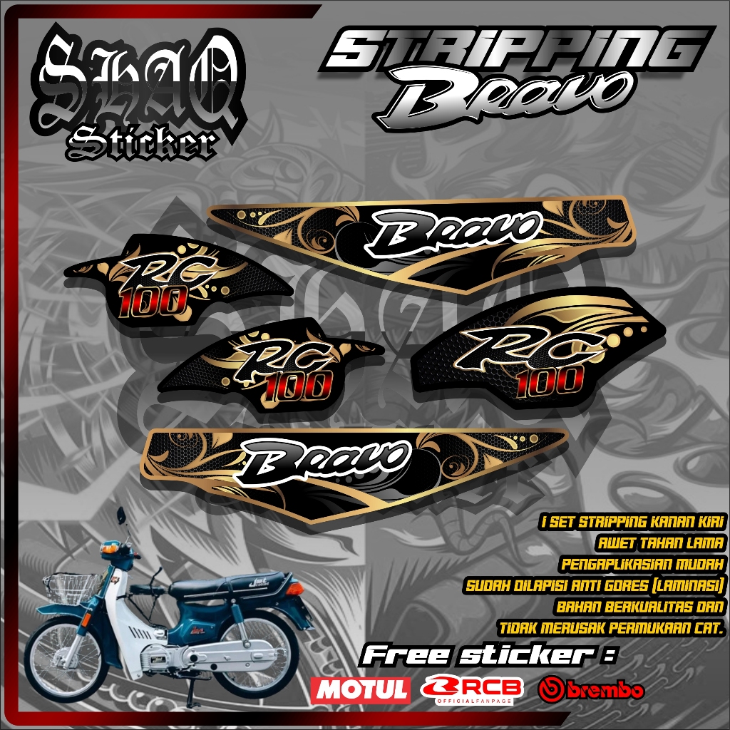 STRIPING VARIASI MOTOR SUZUKI RC 100 BRAVO / STIKER LIST MOTOR SUZUKI RC 100 BRAVO