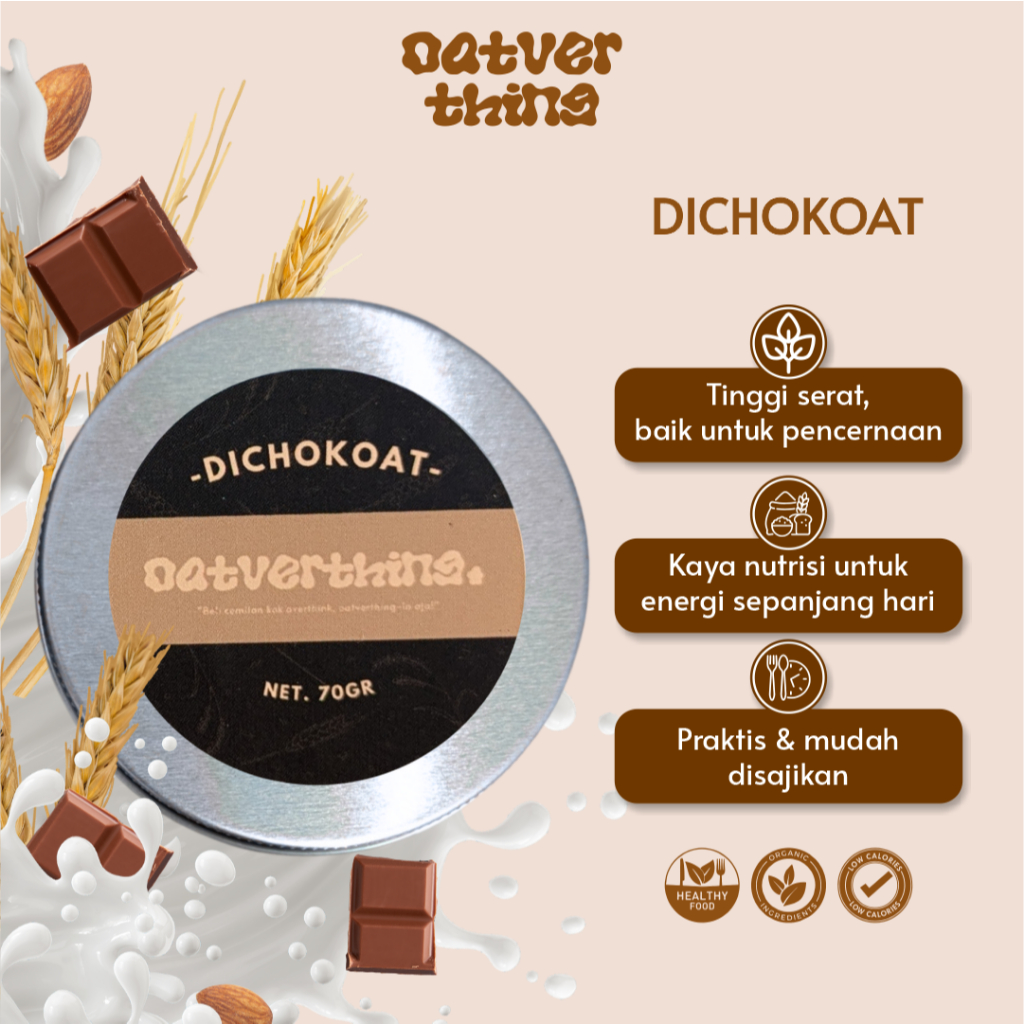 

Granola Oatmeal Dichokoat Oatverthing Sereal Sarapan Dark Choco Cookie Crumbs Mix Seed Jar 70g