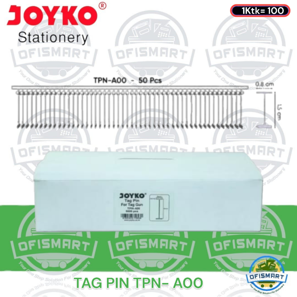 

Joyko Refill Tag Gun Label Harga Merk TPN-A00 Tag Pin | @1Box=5.000 PCs