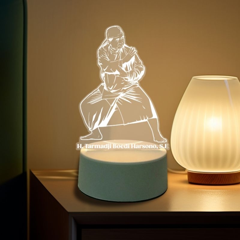 Lampu PSHT akrilik Lampu tidur hias led 3D Acrylic transparant bening pajangan hiasan Custom acrylic