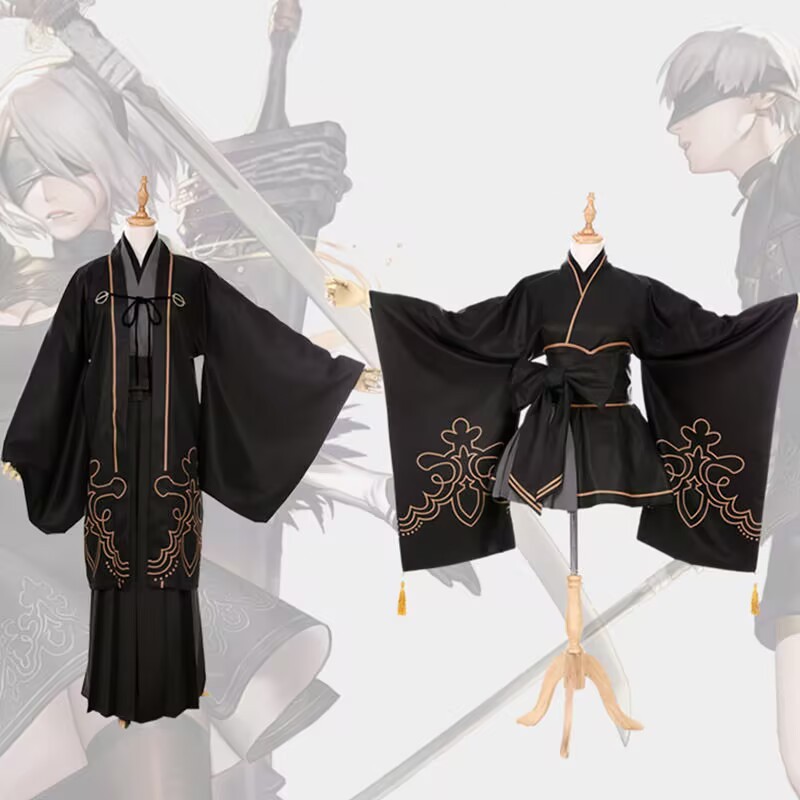 Nier Automata Yorha 2B 9S Cosplay Costume Women Men Anime Cosplay Clothes Kimono Holloween Party Coo