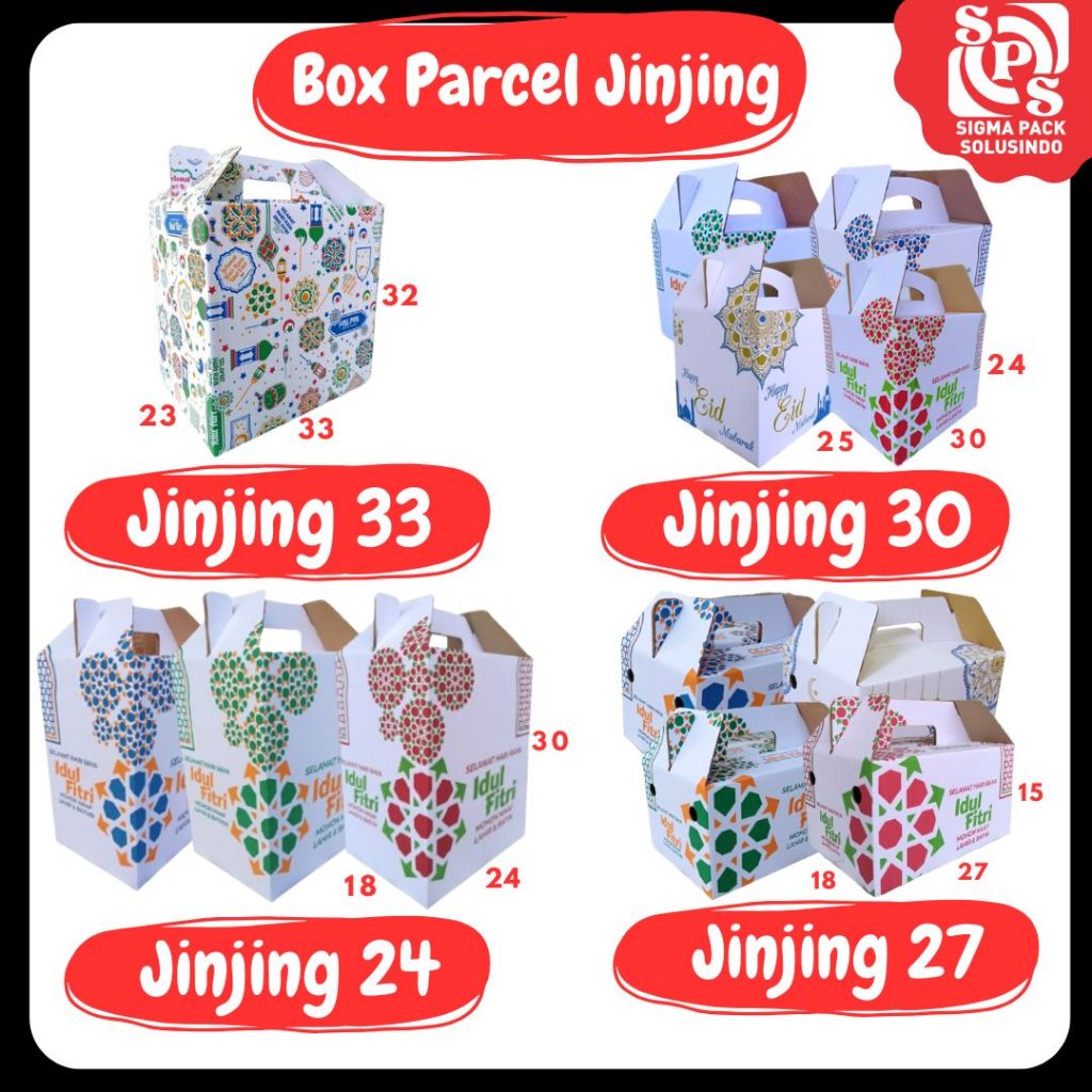 

Box Jinjing 33x23x32 / 30x25x24 / 24x18x30 / 27x18x15 Gable Box Kardus Packing Eid Mubarok Idul fitri Bingkisan lebaran/Parcel/Lebaran/idul Fitri/Paket/sembako/Hampers