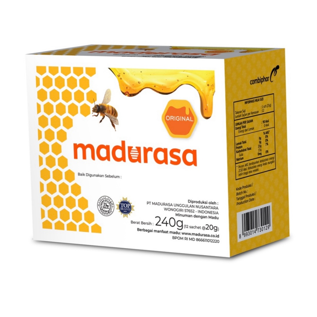 

Madu Rasa - BOX isi 12 Sachet Asli Madurasa Syrup - Honey