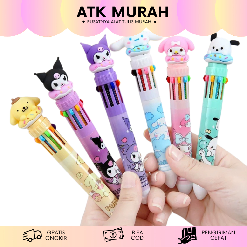 

PULPEN 10 WARNA SANRIO PULPEN UNIK ALAT TULIS SEKOLAH IMUT LUCU SOUVENIR GEMES MURAH TERJANGKAU