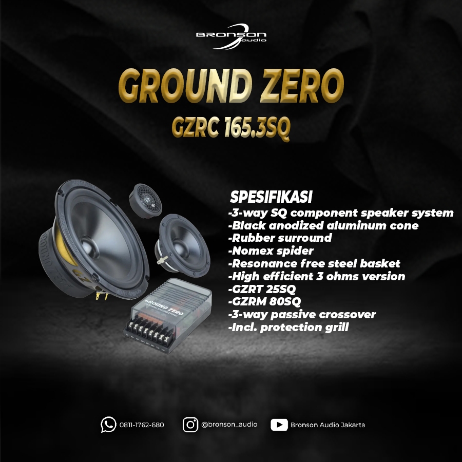 SPEAKER 3WAY GROUND ZERO GZRC 165. 3 SQ