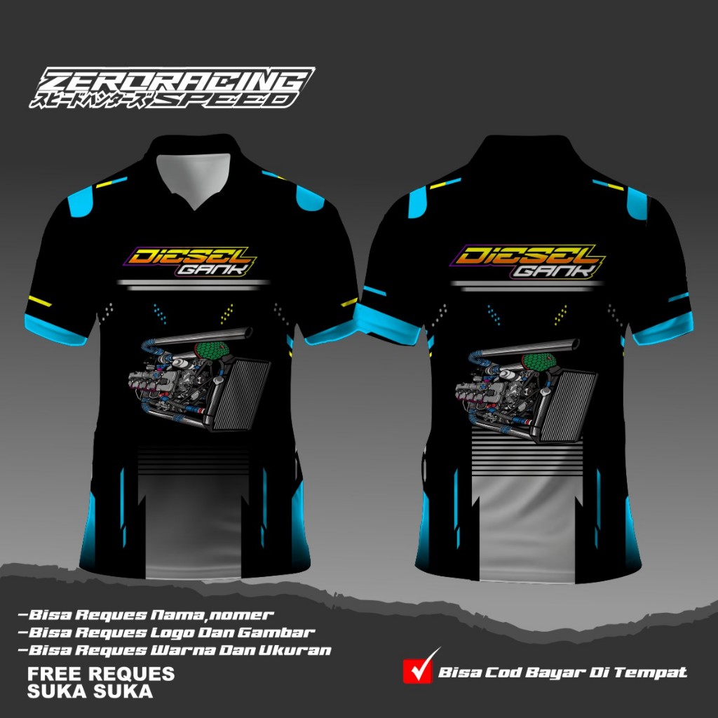 KAOS JERSEY BALAP MOTOR RACING CUSTOM PRINTING (GRATIS GANTI NAMA NOMER)