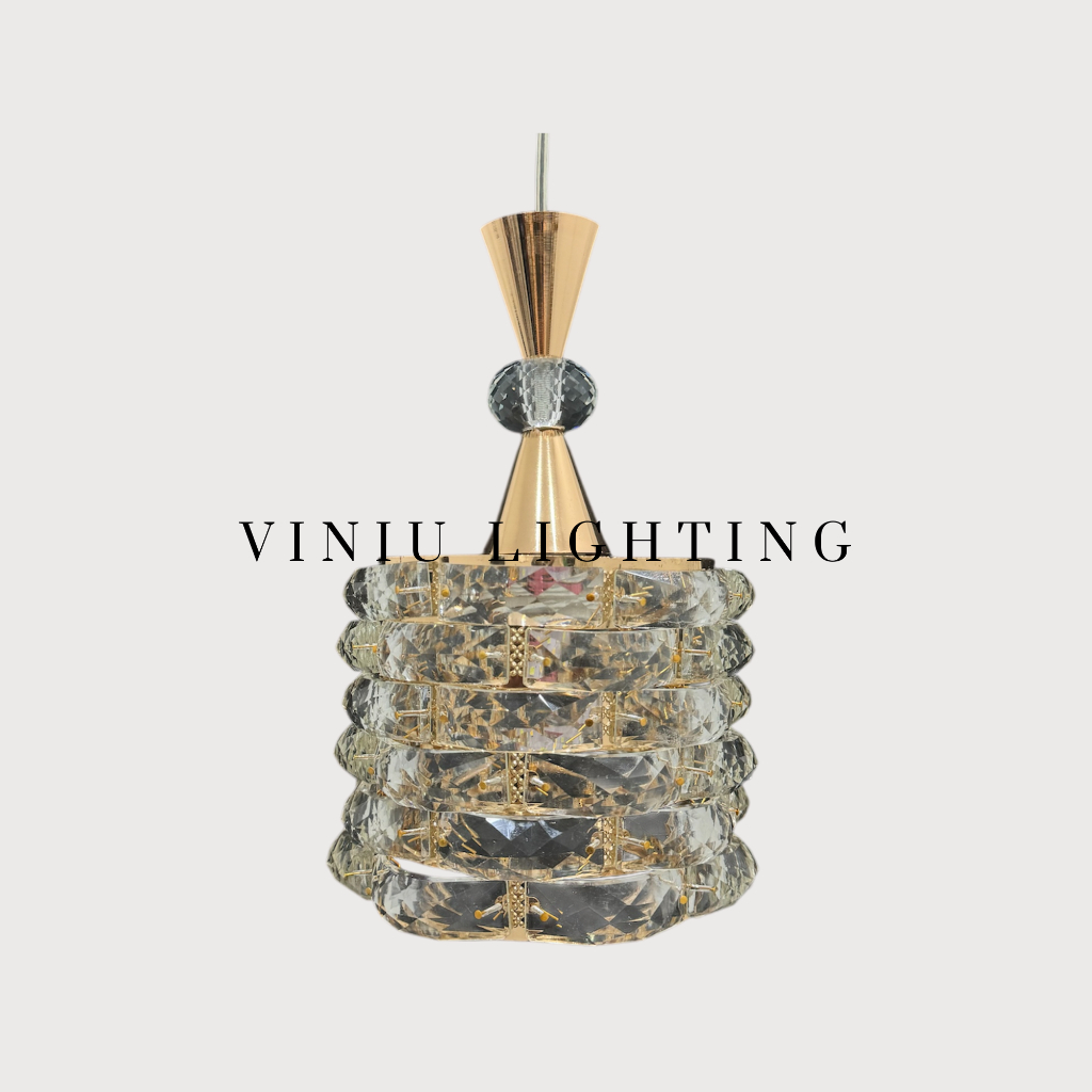 Lampu Gantung Kristal Modern Mewah Elegan LG 9527 Gold