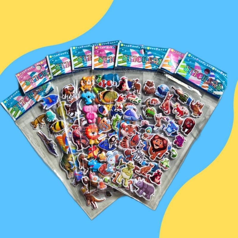 

Mainan Edukasi Sticker 3D Timbul Karakter Hewan Mengenal hewan