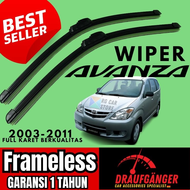 Wiper Kaca Mobil Avanza 2003-2011 Model Frameless Merek Flatmoon Original