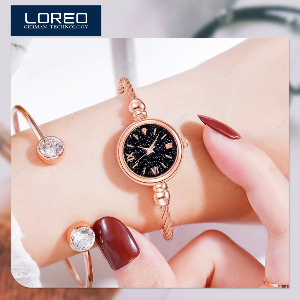 Loreo - Jam Tangan Wanita Adjustable Model Gelang / Jam Tangan Wanita Kecil