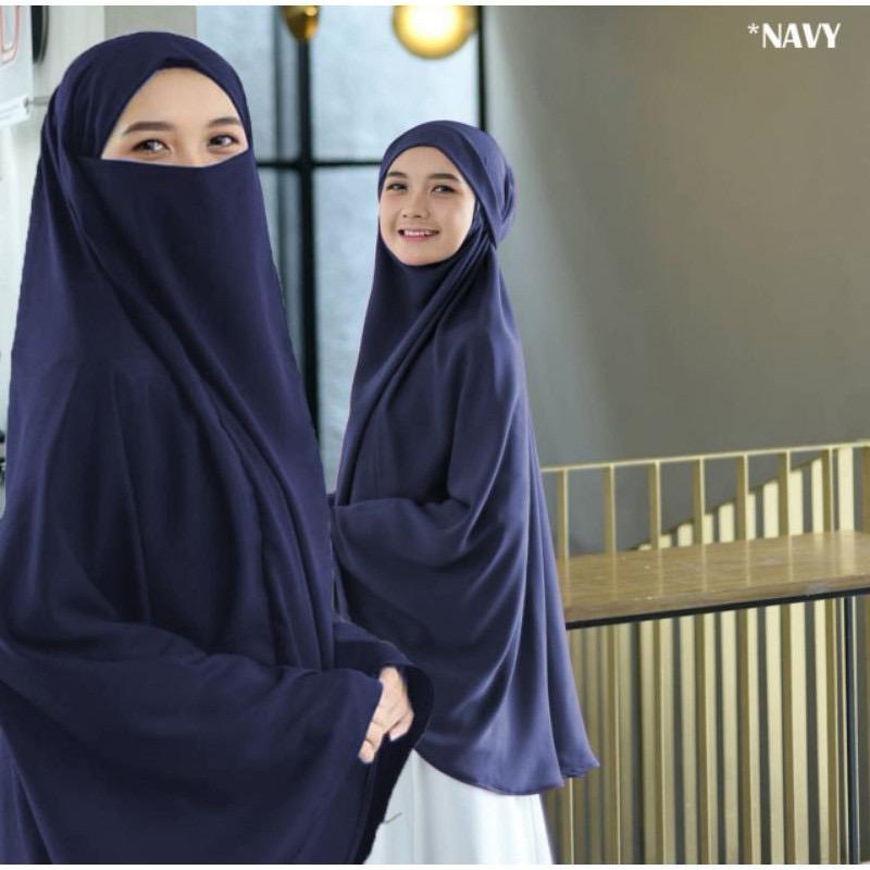 Halima Jilbab Syari Bahan Jersey Premium Hijab Kerudung Bergo Instan French Khimar Cadar Madinah