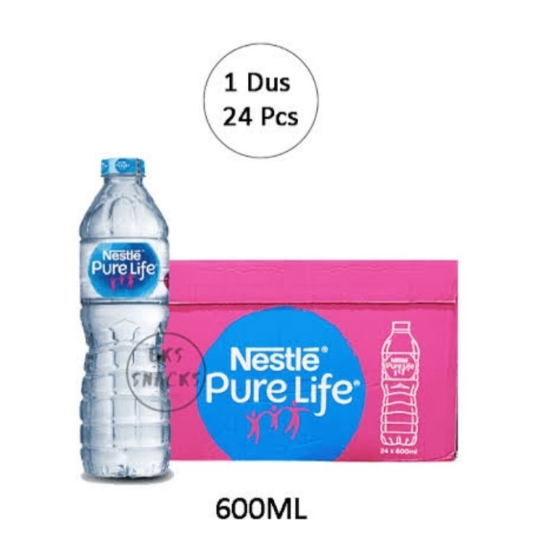 

Nestle Pure life 600 ml isi 24 botol per dus