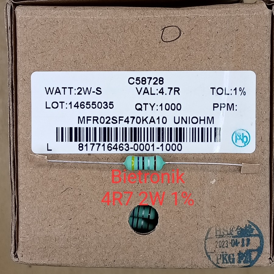 Resistor 4.7 Ohm 2W 1% MF