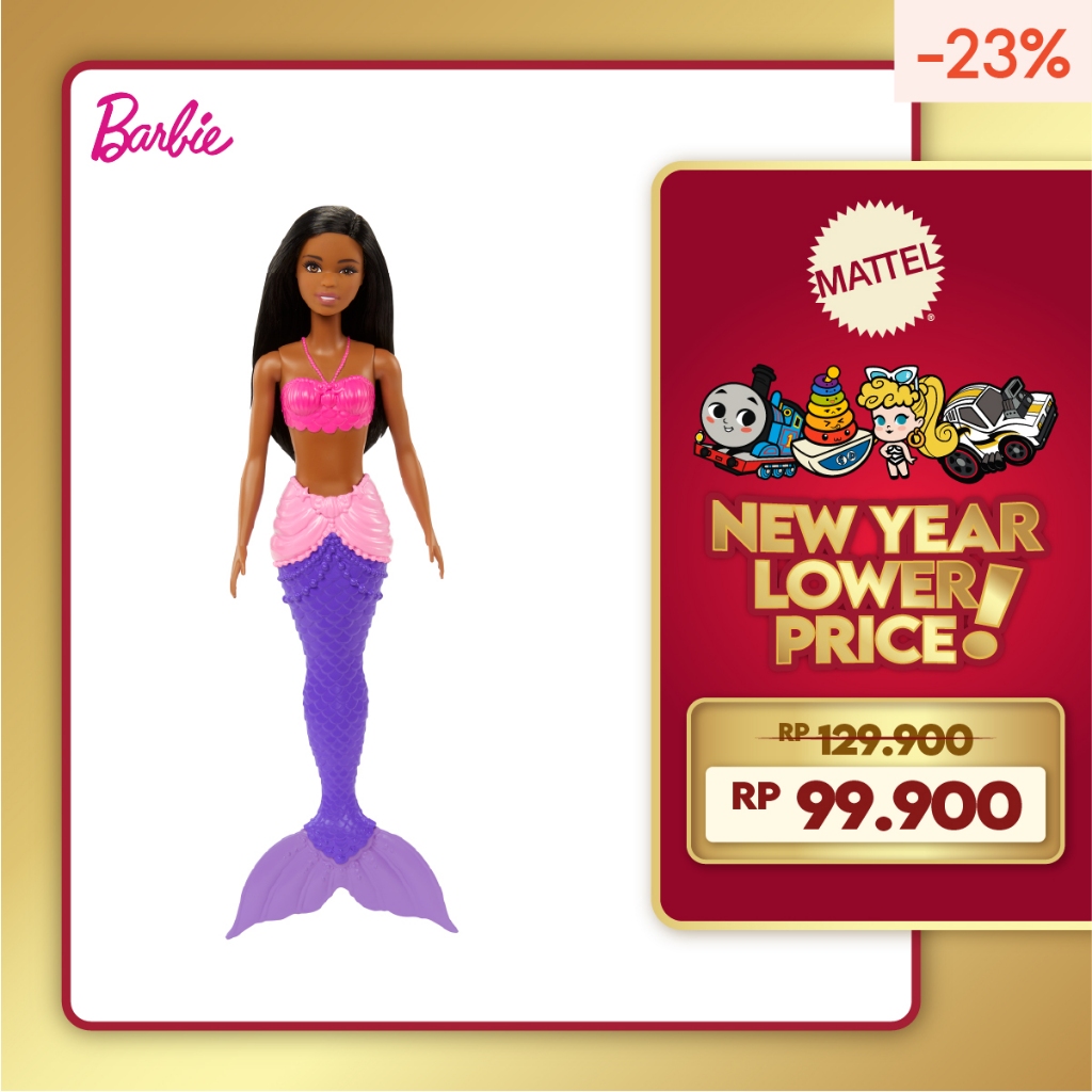 Barbie Dreamtopia Mermaid Purple Brunette - Mainan Boneka Anak Perempuan