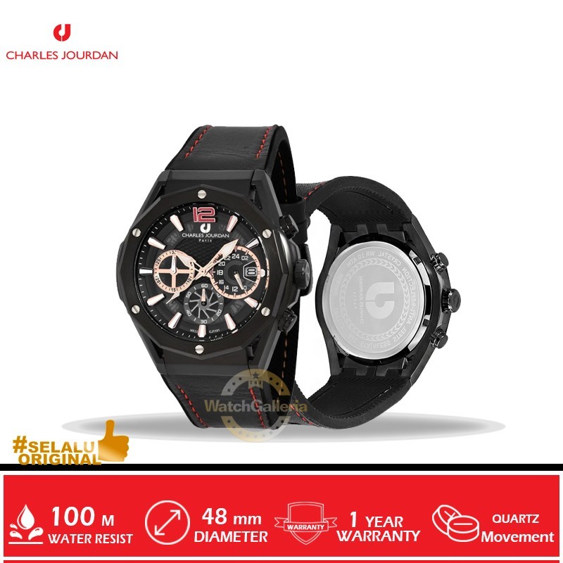 Jam Tangan Analog Man Charles Jourdan CJ1101-1735C Original