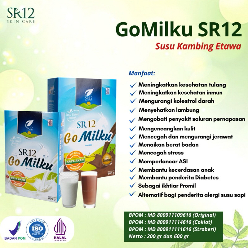 

Go Milku SR12 Halal Susu Kambing Etawa Premium Meningkatkan Kesehatan Inmun Aman Bumil Busui | Susu Kambing SR12 Gomilku 200gr Go Milku Susu Bubuk Etawa Halal | Gomilku Gold SR12 Susu Kambing Etawa Rendah Lemak Tinggi Kalsium Bebas Gula