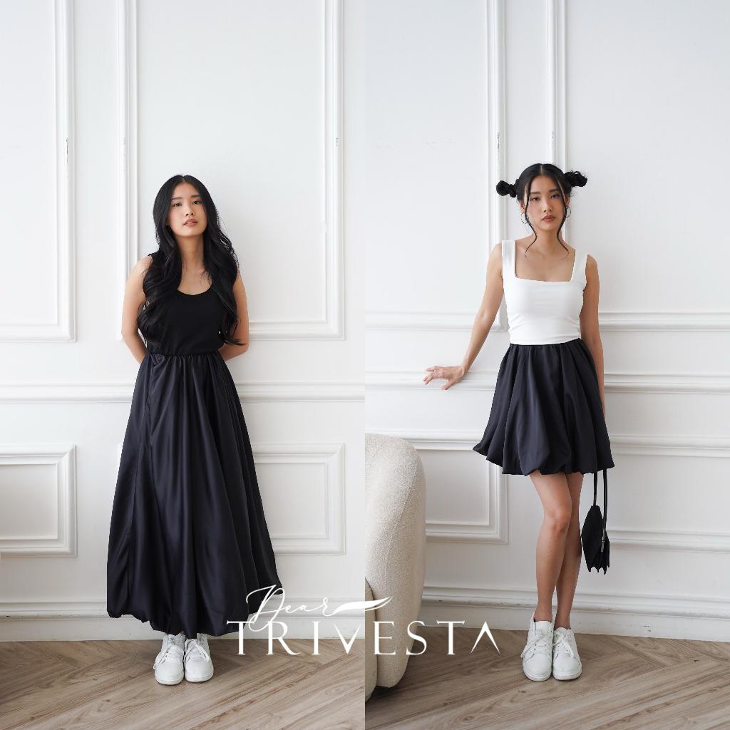 Balloon Satin Skirt Short and Long – Balloon Skirt Rok Panjang dan Pendek Satin Skirt Wanita Korean 
