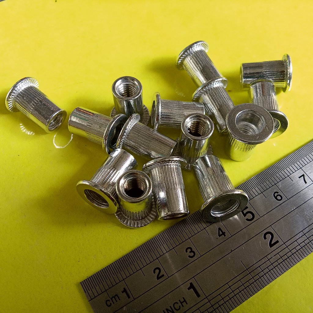 NUT RIVET M6 ALUMINIUM / MUR RIVET ALUMINIUM M6 PUTIH / NUTSERT PUTIH M6 ALUMINIUM / MUR TANAM BAUT 