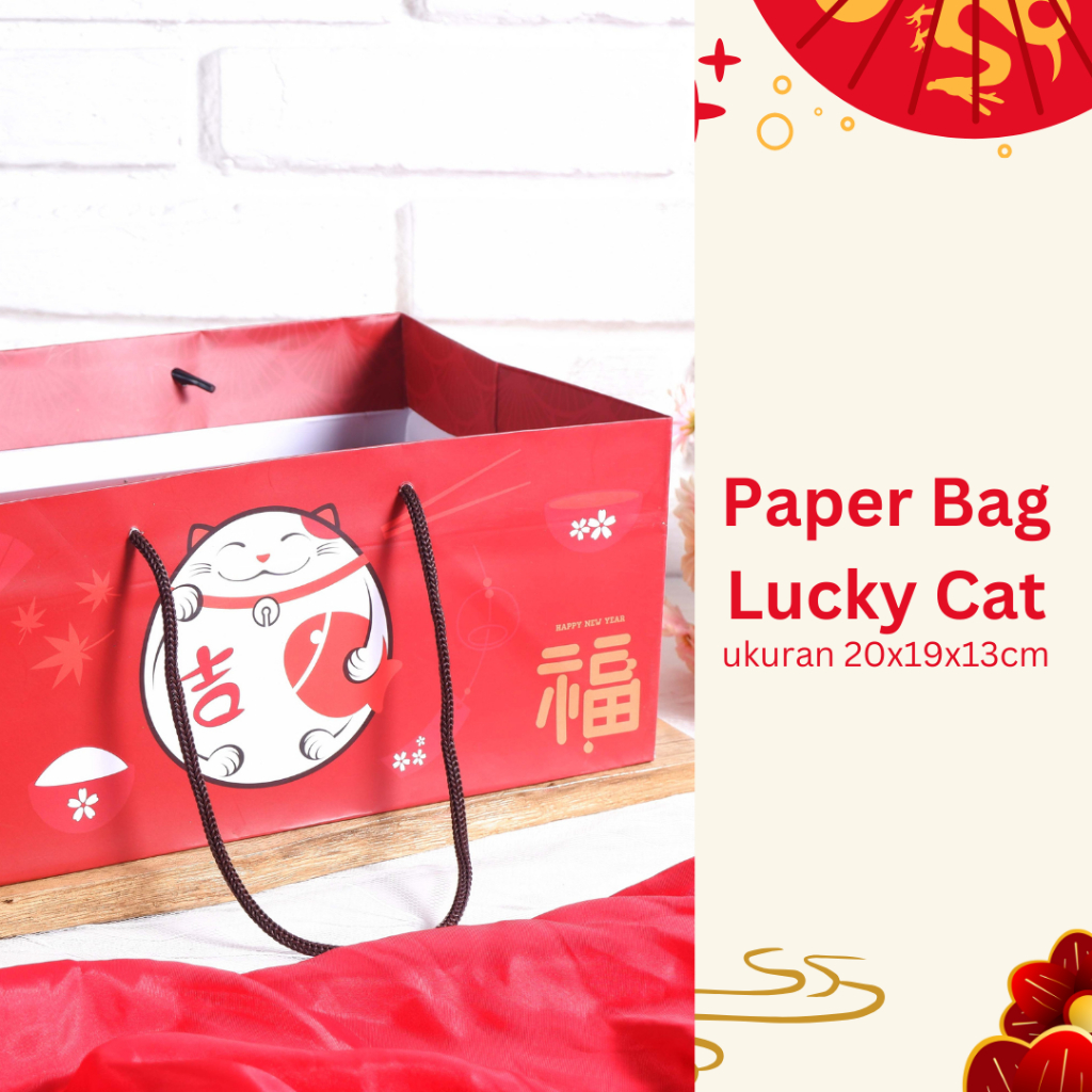 

Paper Bag Lucky Cat /2pcs