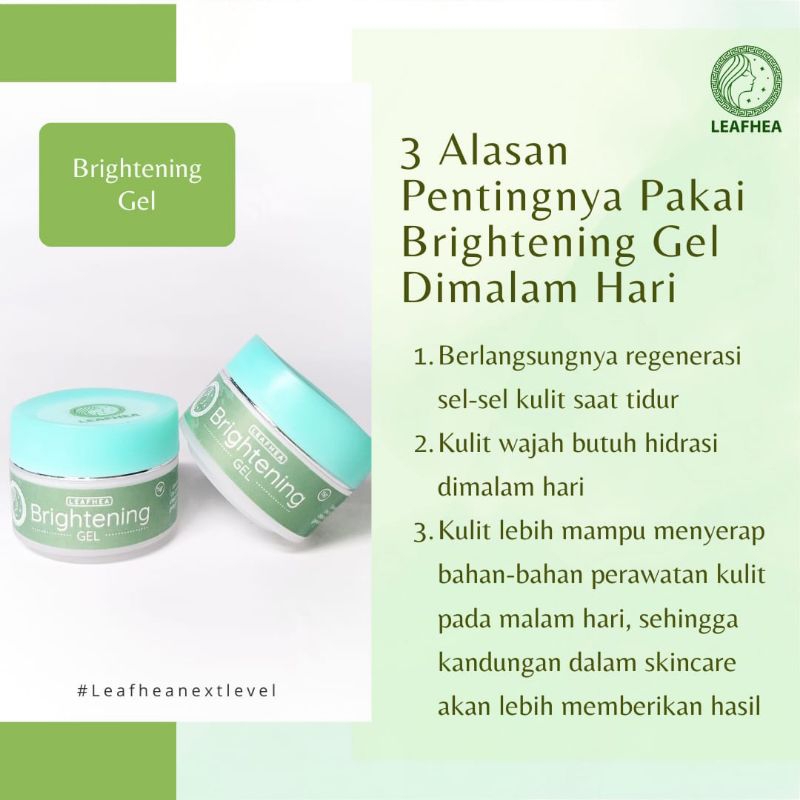 Brightening Gel Leafhea ( Cream Malam )