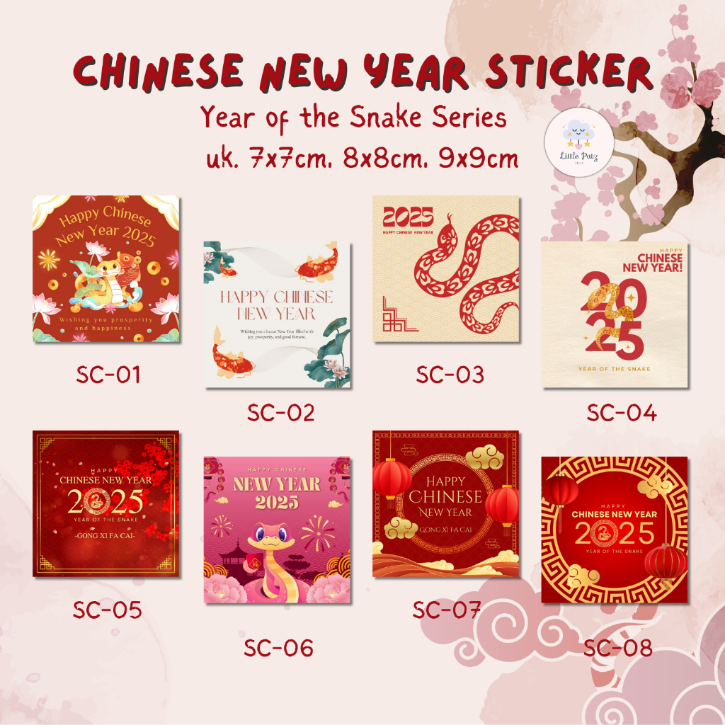 

NEW 2025!! Stiker Kotak IMLEK/ CHINESE NEW YEAR /GONG XI FA CAI/Party/Label/Kartu/Stiker